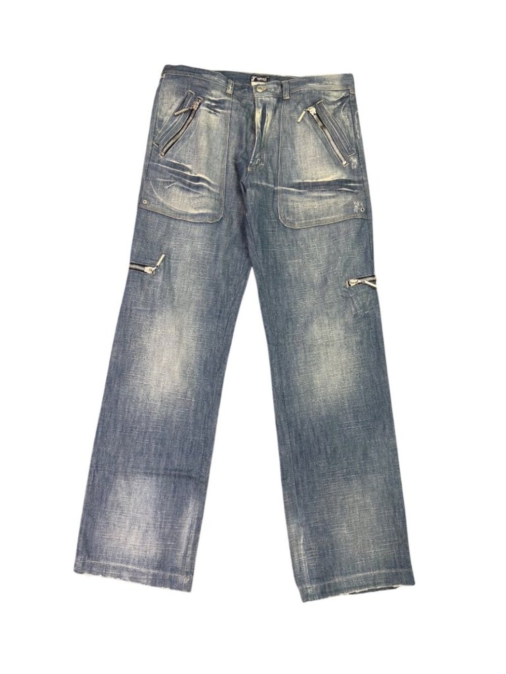 V Jeans Mens Cargo Style Jeans Multiple Pockets & Zipper Accents Sz 38/52